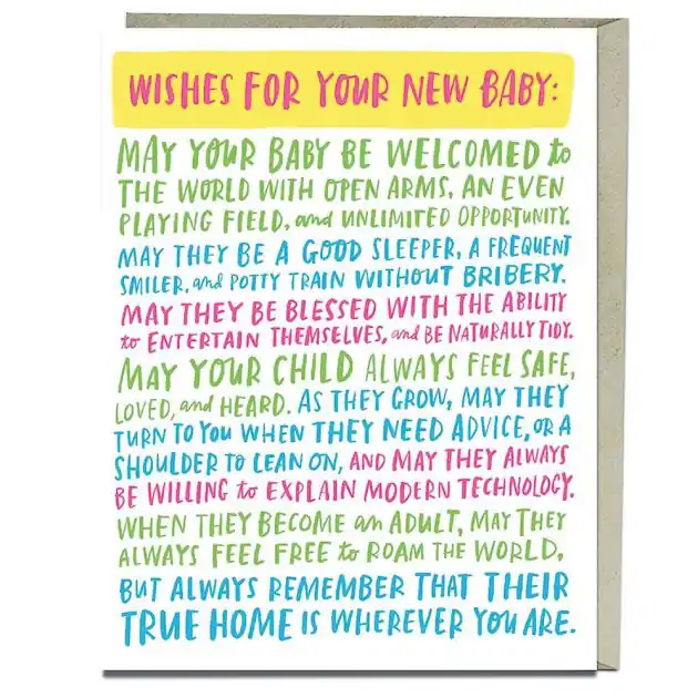 Wishes For Your New Baby Card Trending