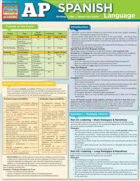 Exclusive Offer Ap Spanish: QuickStudy Laminated Reference Guide